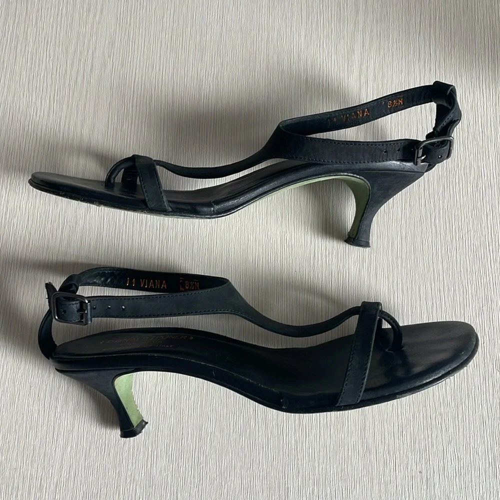 Donald J. Pliner Black Slingback Leather Sandals - Picture 3 of 5